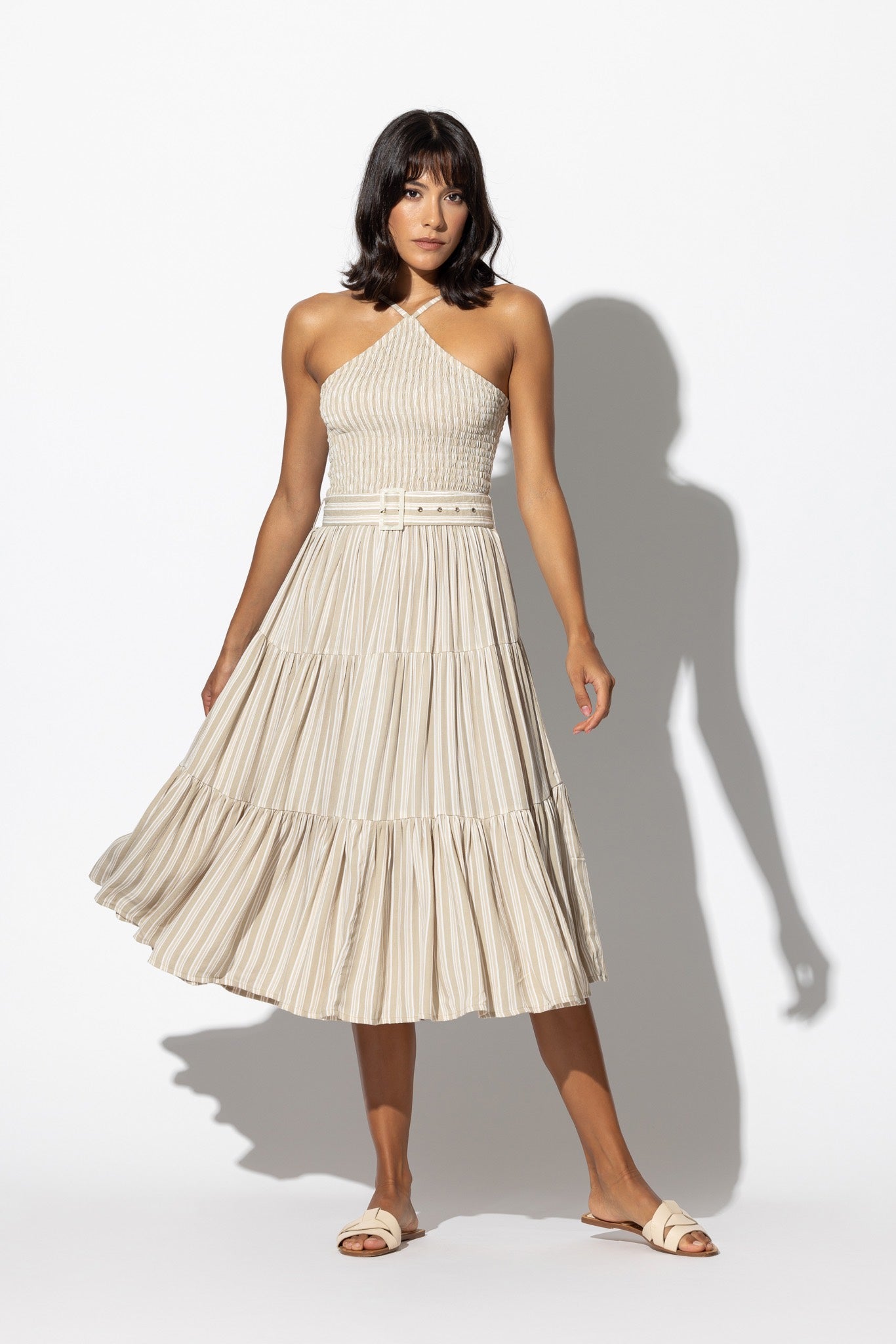 Arlen Midi Dress In Lottie - White CSN