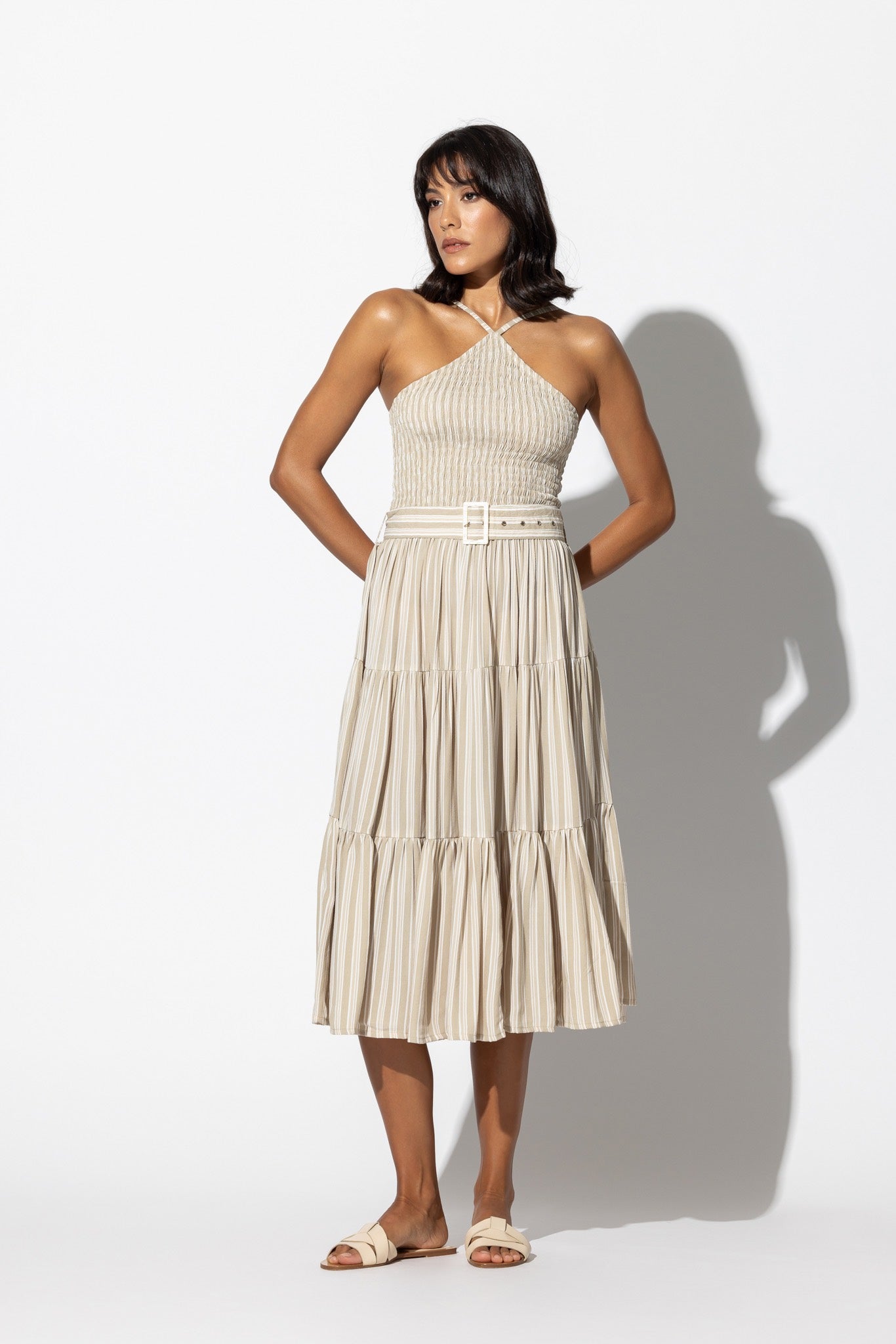 Arlen Midi Dress In Lottie - White CSN