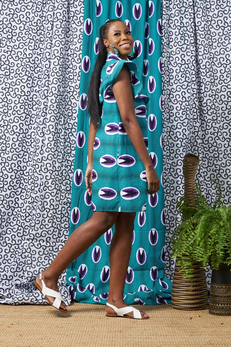 Taraji Shirt In Teal And Purple - Multicolor CSN*