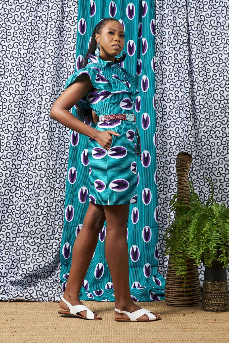 Taraji Shirt In Teal And Purple - Multicolor CSN*