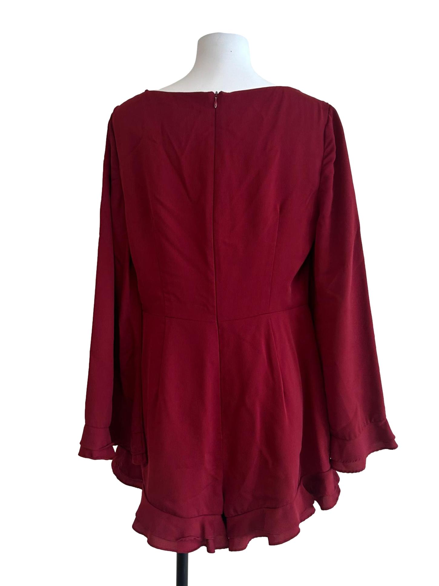 Blood Red Short Sleeved Rompers