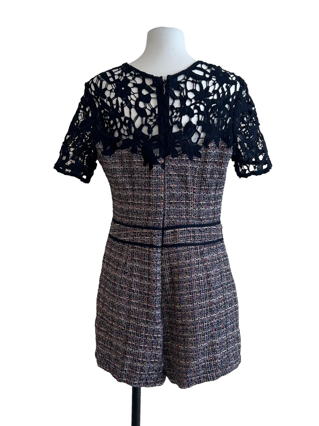 Navy Blue Tweed Rompers
