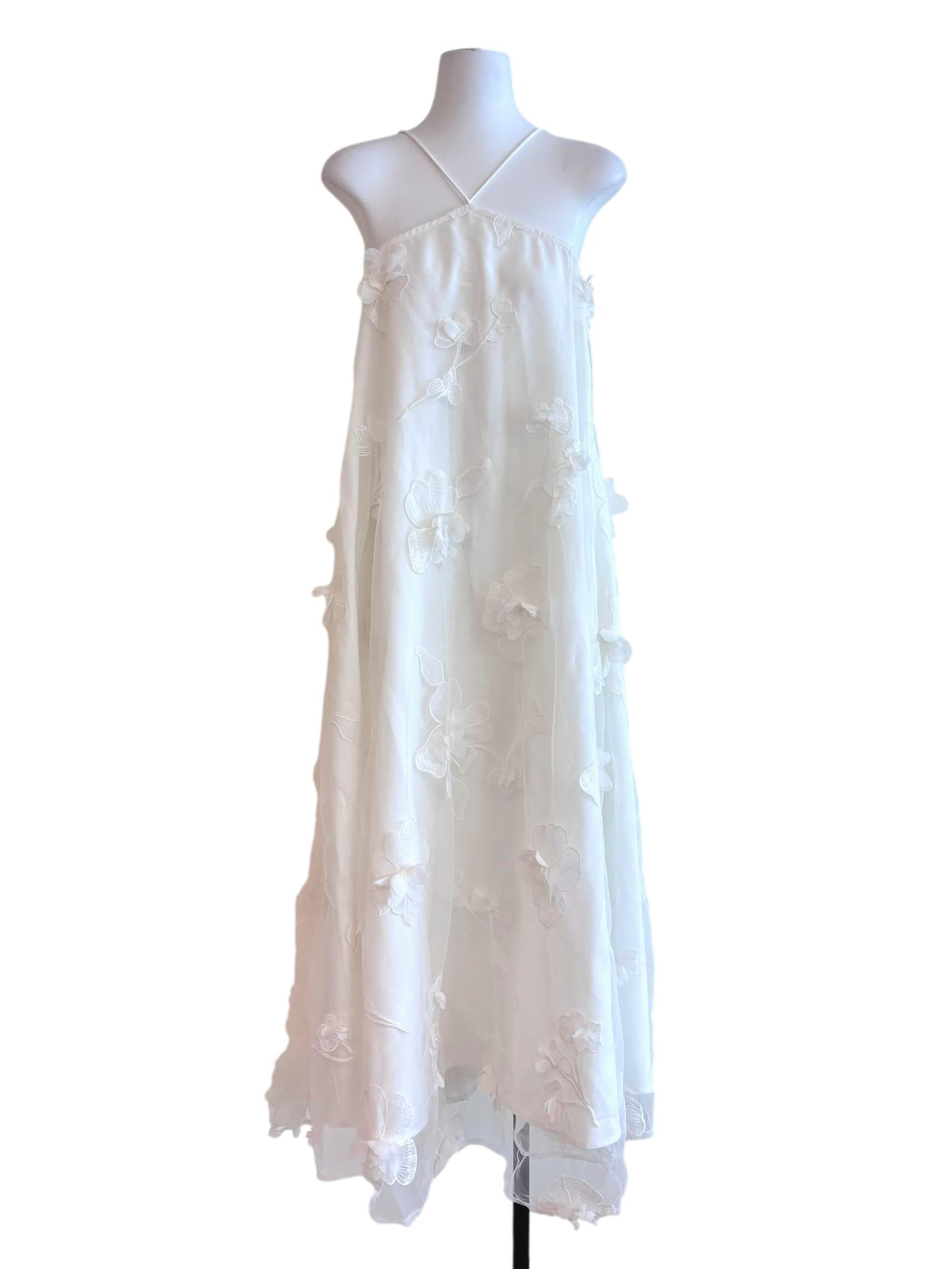 Daisy White Floral Organza Dress
