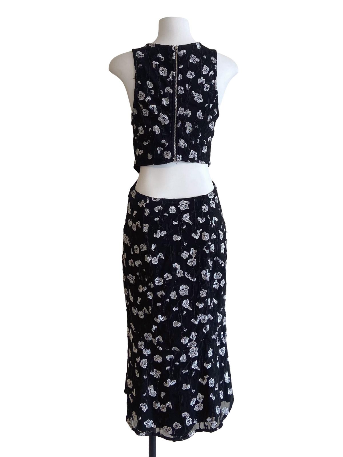 Black Floral Lace A-Line Dress