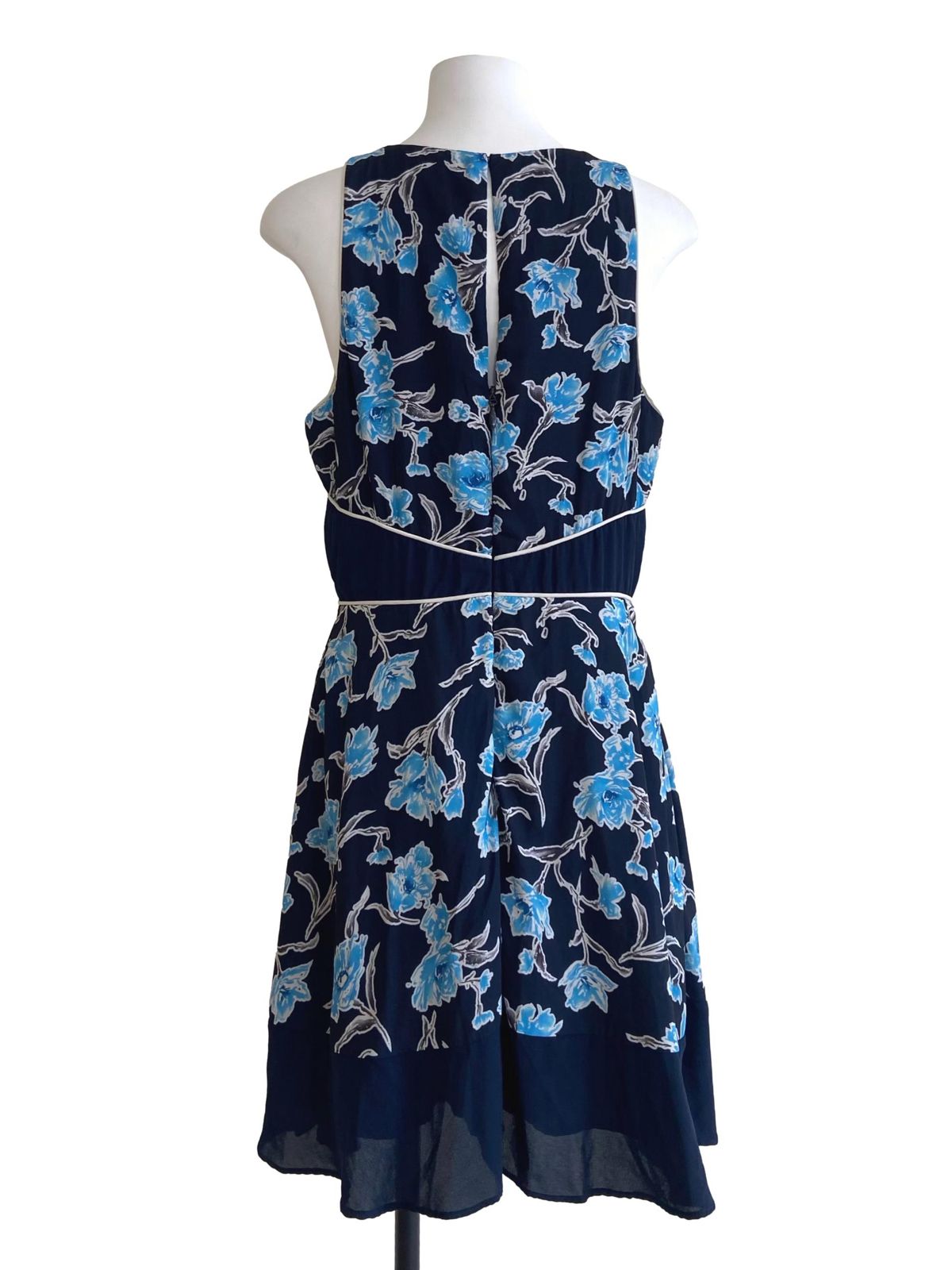 Navy Blue & Floral Apron Dress
