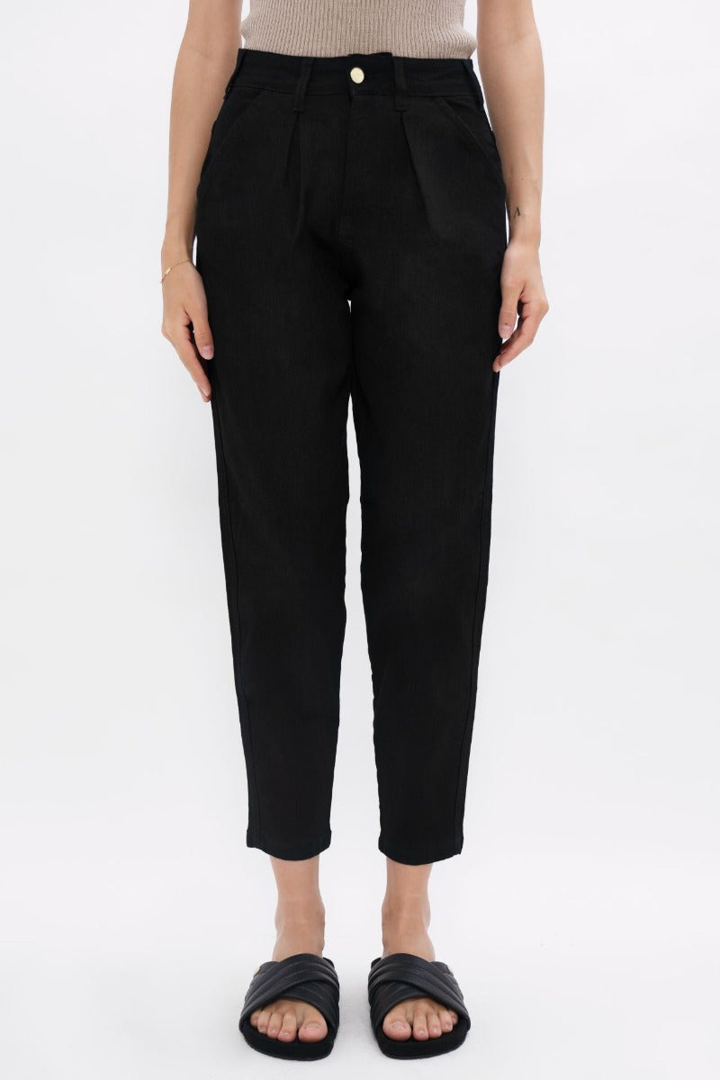 California - High Rise Sustainable Barrel Jeans - Celeste CSN