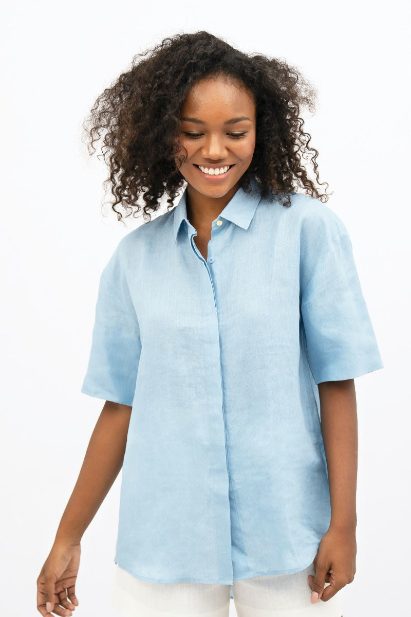 Seville Short Sleeves Shirt - Sommerhus Blue CSN