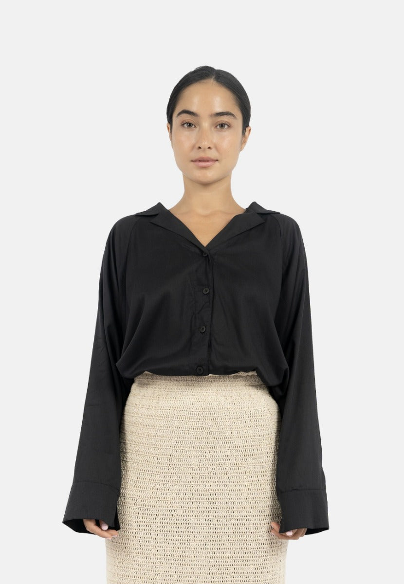 Siena Batwing Sleeve Shirt In Black CSN