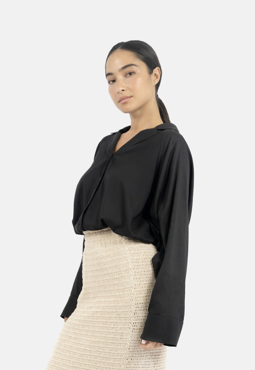 Siena Batwing Sleeve Shirt In Black CSN