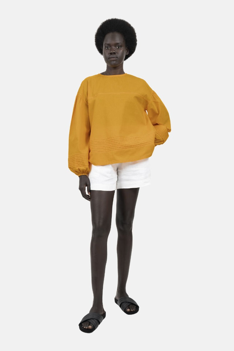 Strasbourg Blouse - Cotton Summer Blouse Fenugreek Yellow CSN