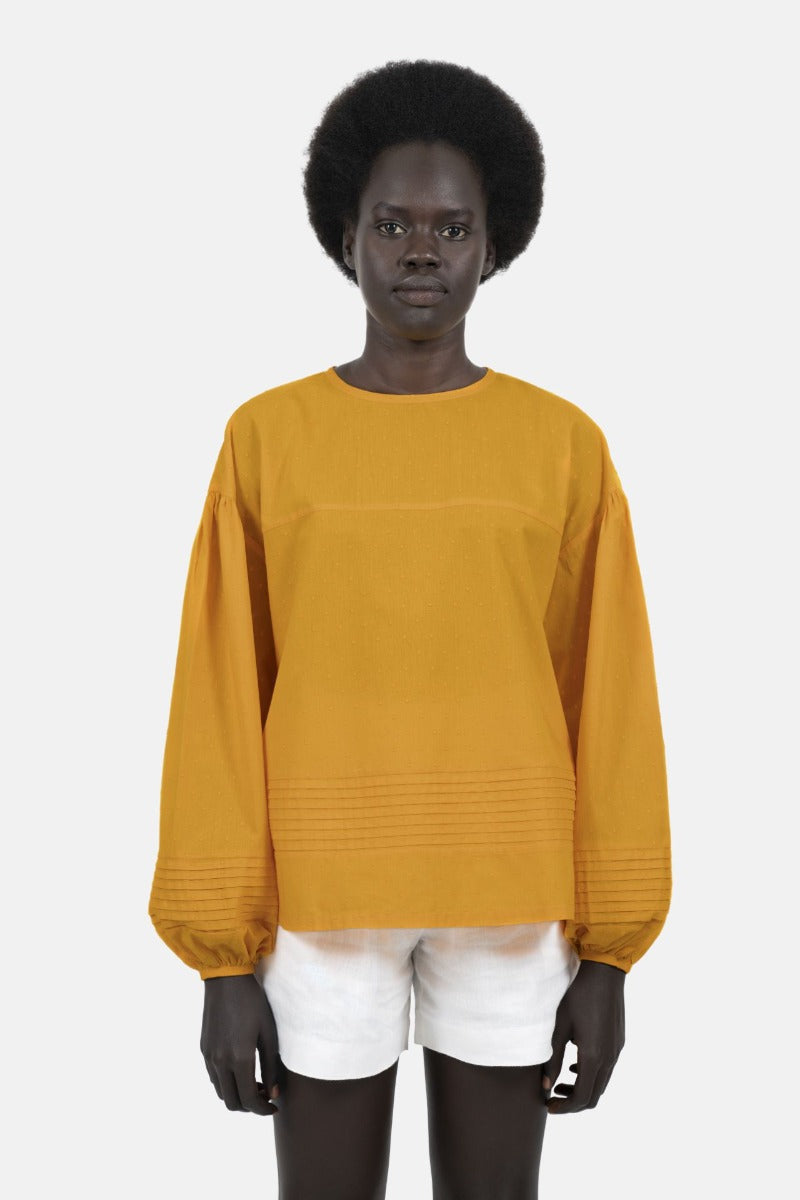 Strasbourg Blouse - Cotton Summer Blouse Fenugreek Yellow CSN
