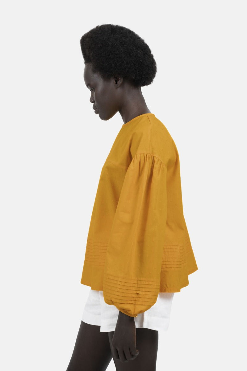 Strasbourg Blouse - Cotton Summer Blouse Fenugreek Yellow CSN