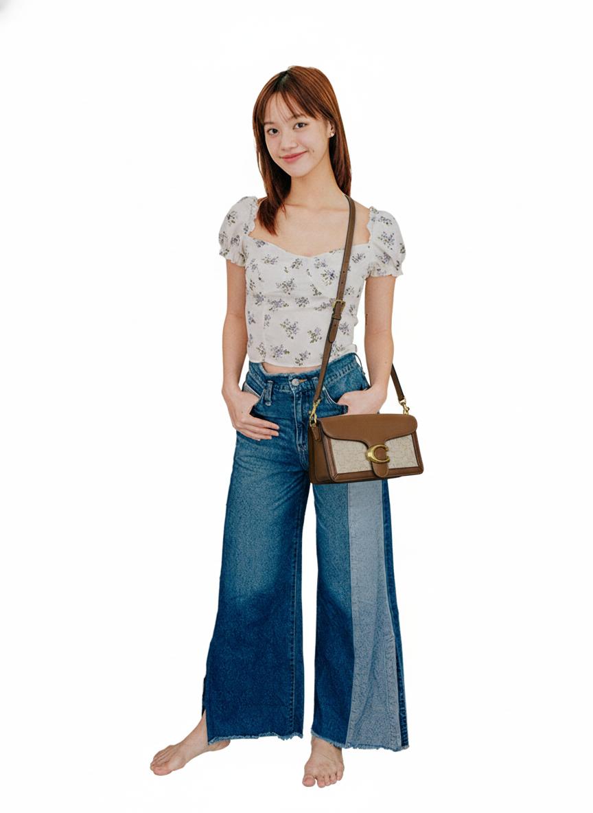 Cream Brown Tabby Shoulder Bag