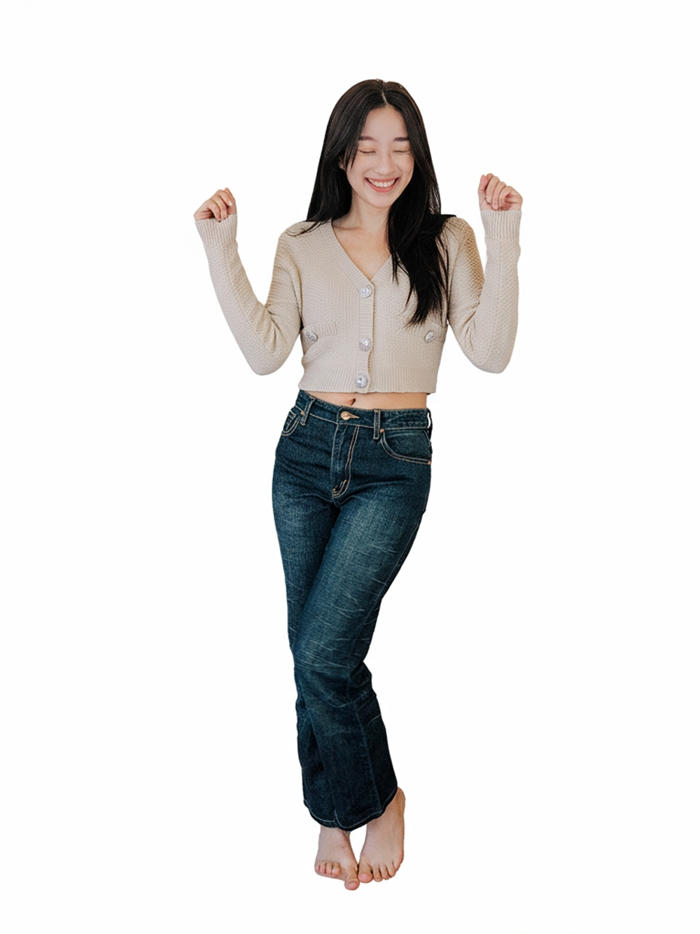 White Knitted Shimmery Cardigan