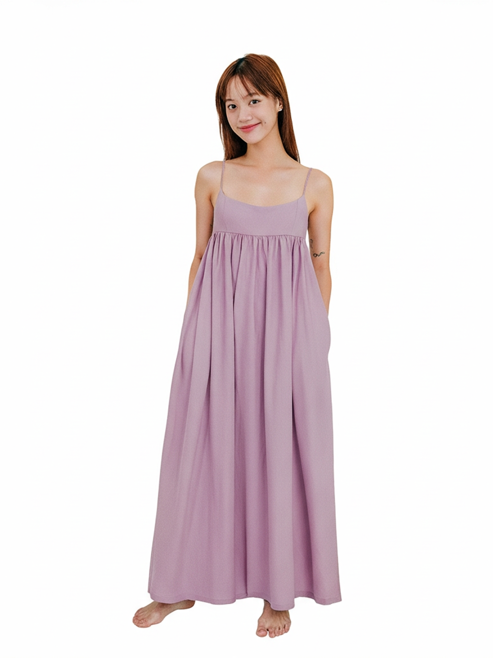 Lavender Purple Spaghetti Maxi Dress