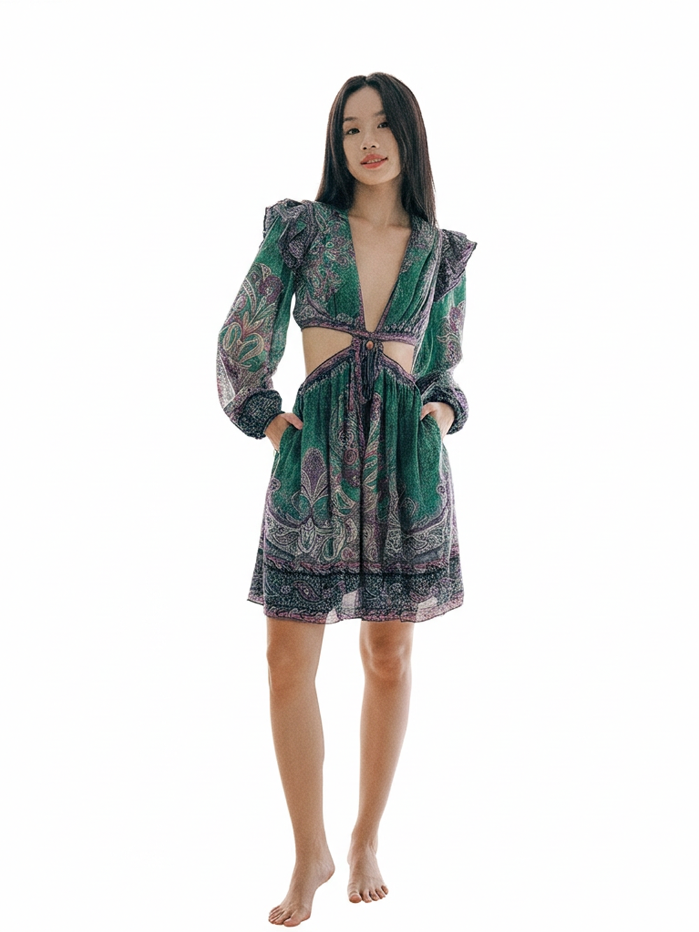 Green Pattern Dress