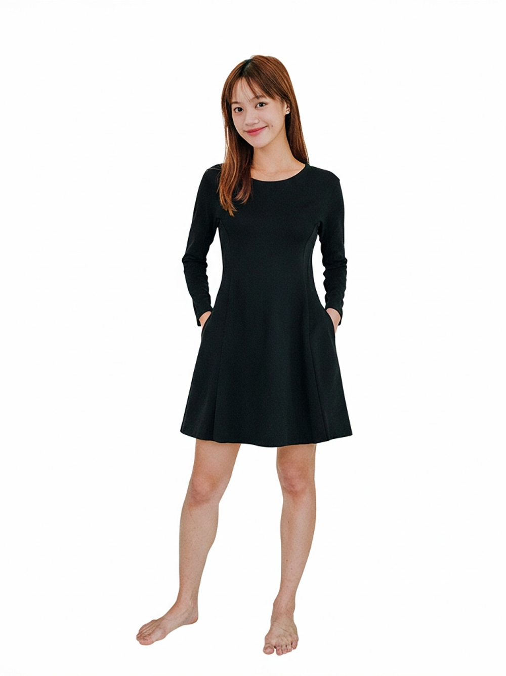 Black Fit A-Line Dress