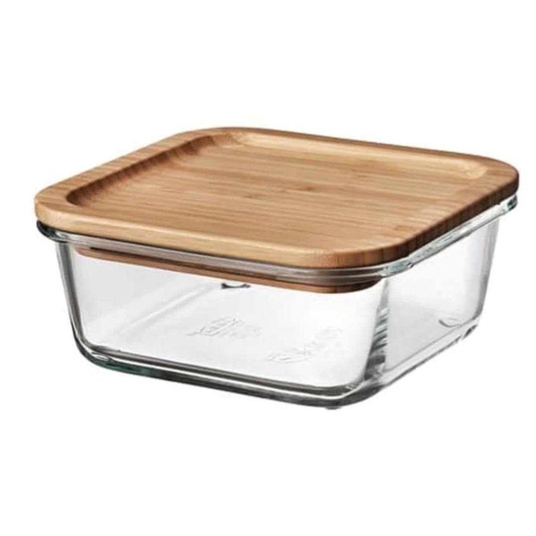Eco Bamboo Glass Square Food Container - LM