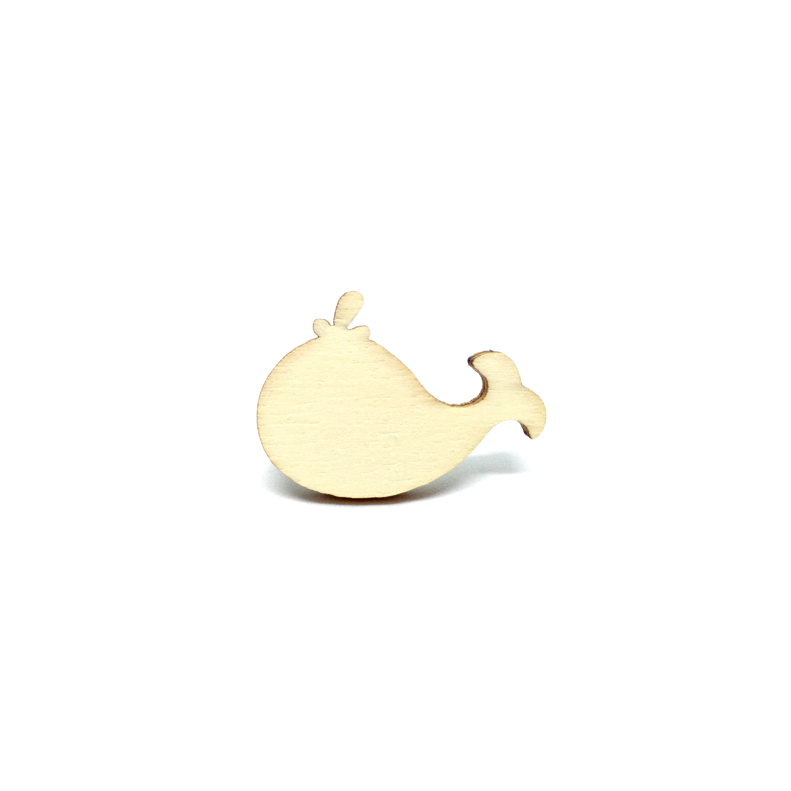 Adorable Whale Wooden Brooch Pin - LM