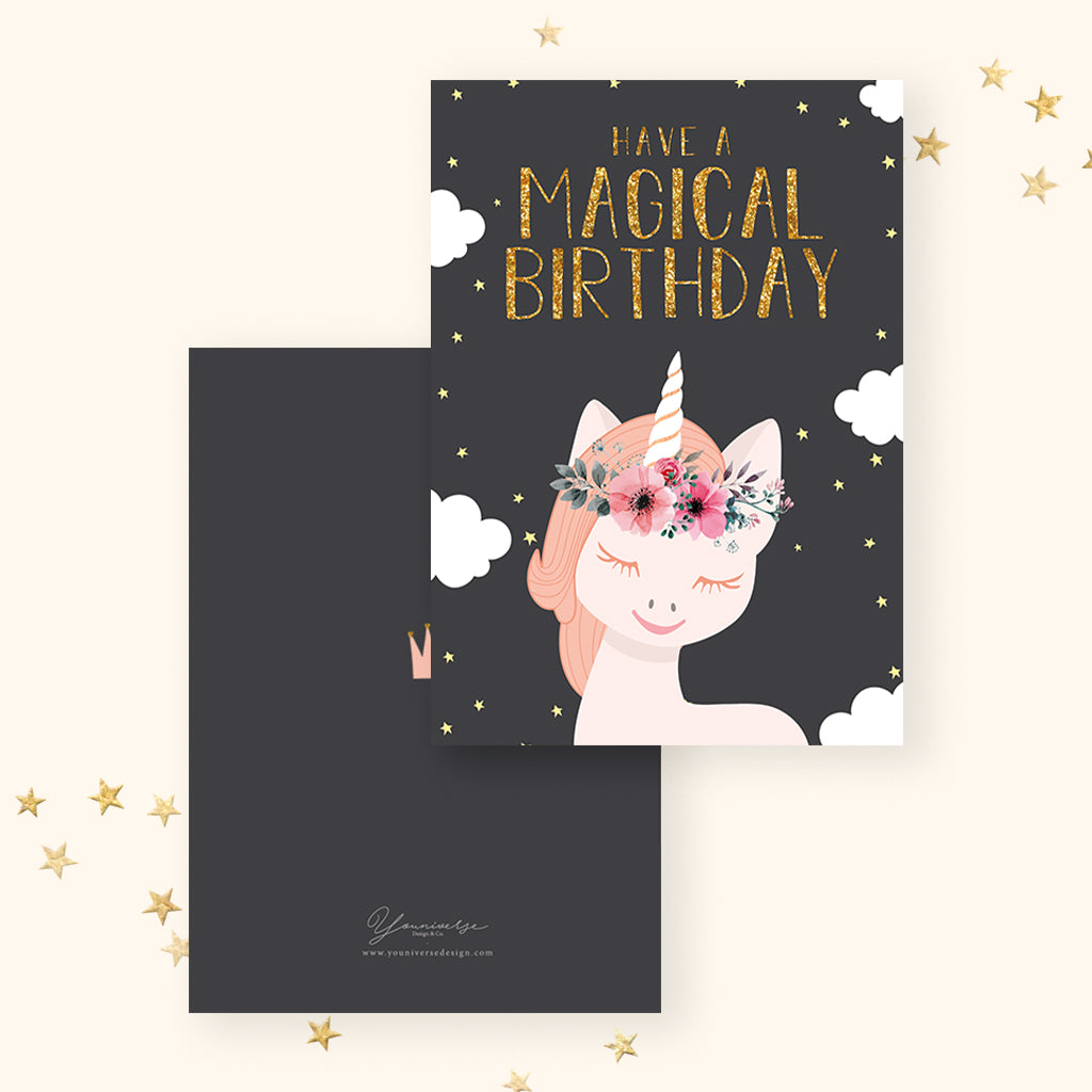 Birthday - Magical Unicorn (Greeting Card) - LM