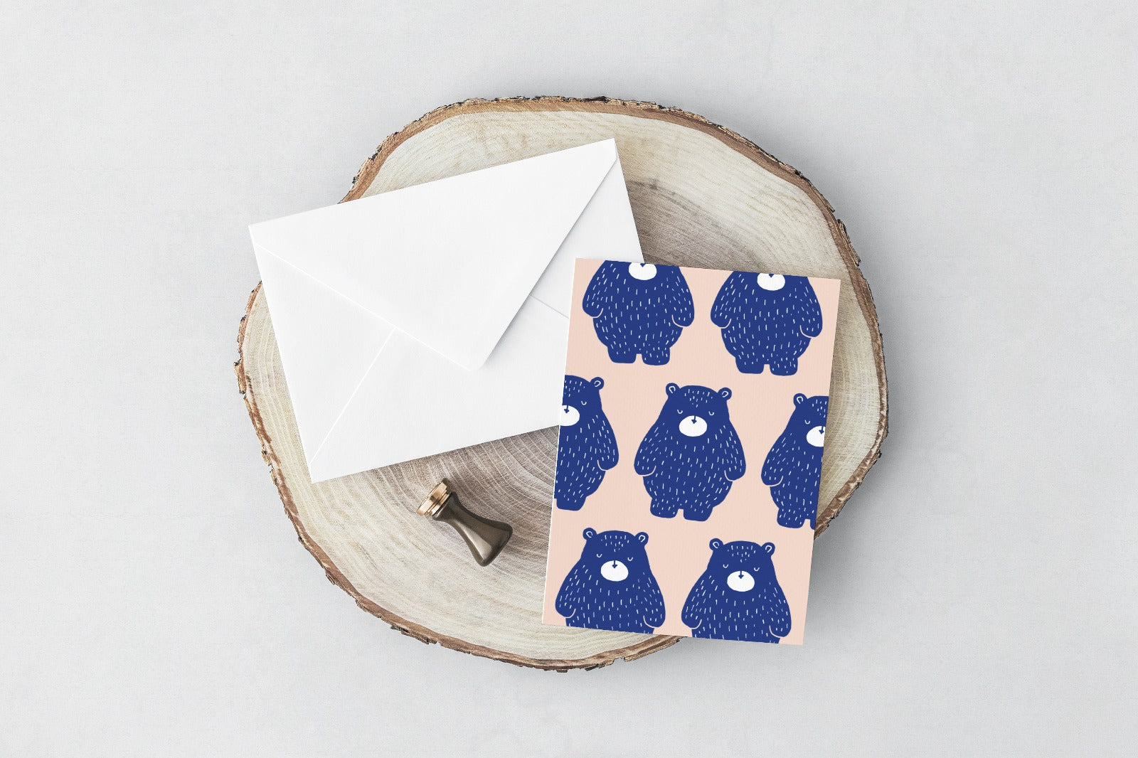 Blue Bear (Greeting Card) - LM