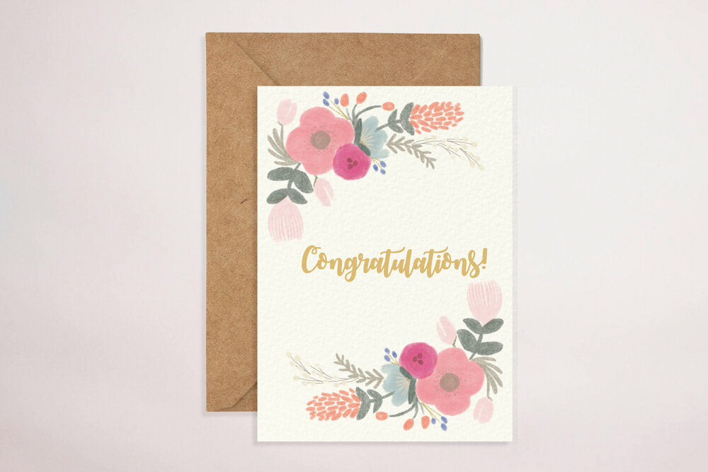 Congratulations - Floral (Greeting Card) - LM