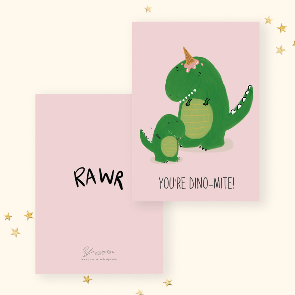 Dino-Mite Mum (Greeting Card) - LM