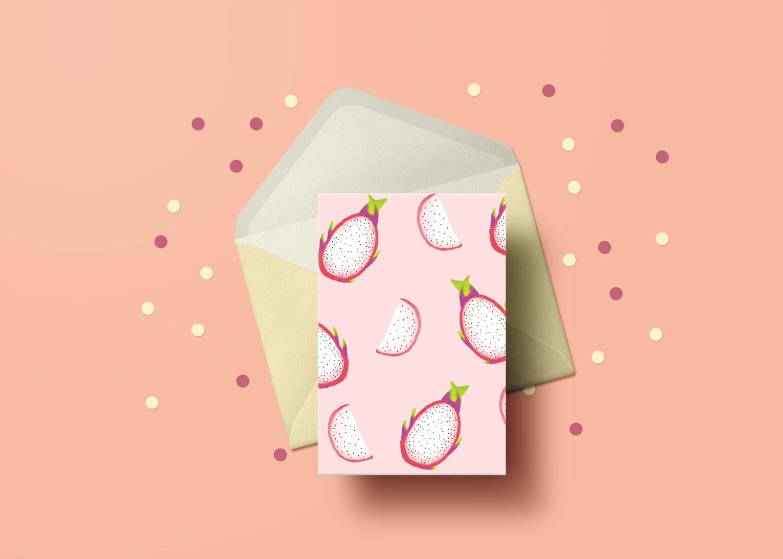Dragonfruit Pattern (Greeting Card) - LM