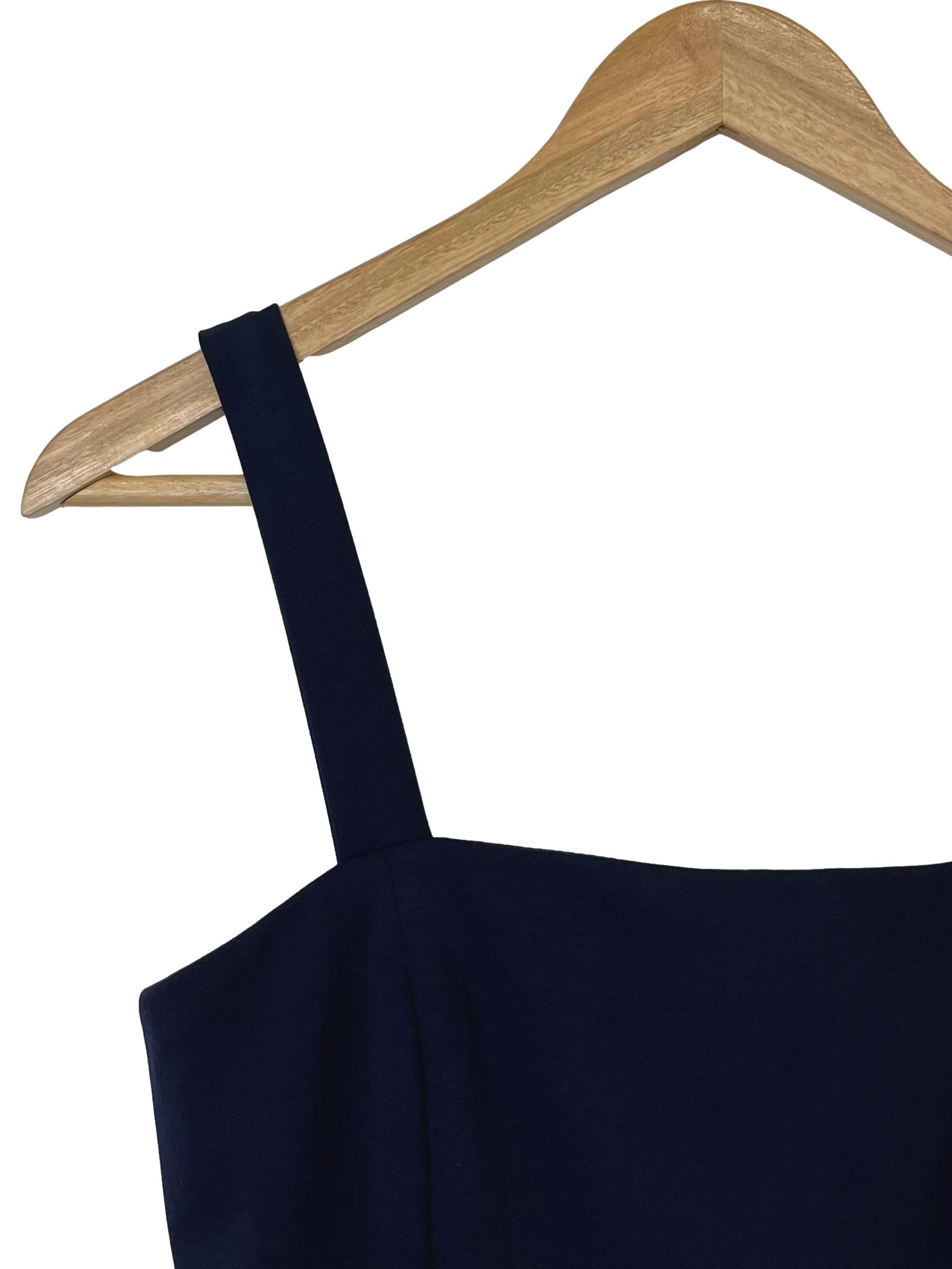 Navy Peplum Pencil Dress