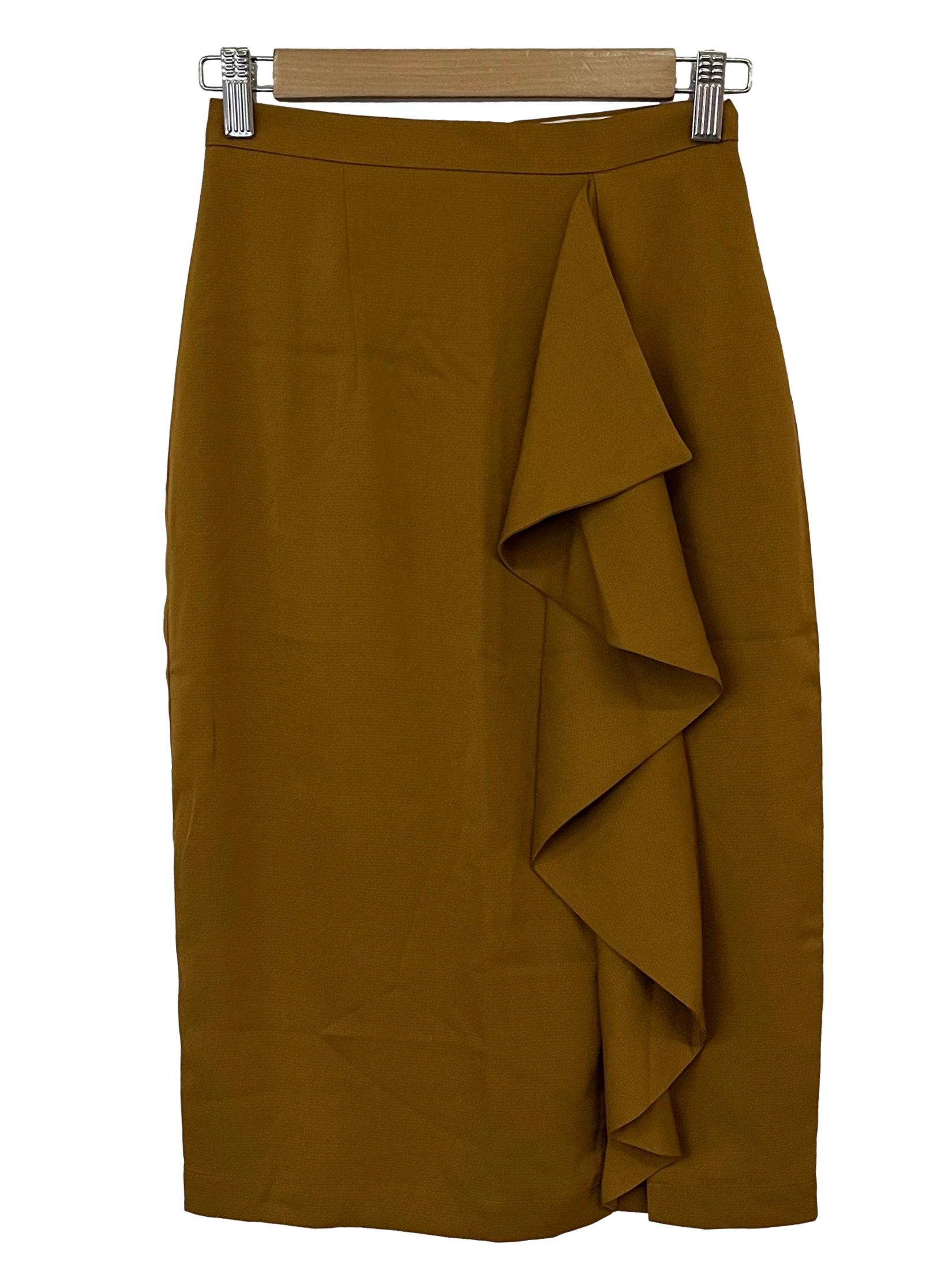 Burnt Orange Asymmetrical Skirt LB