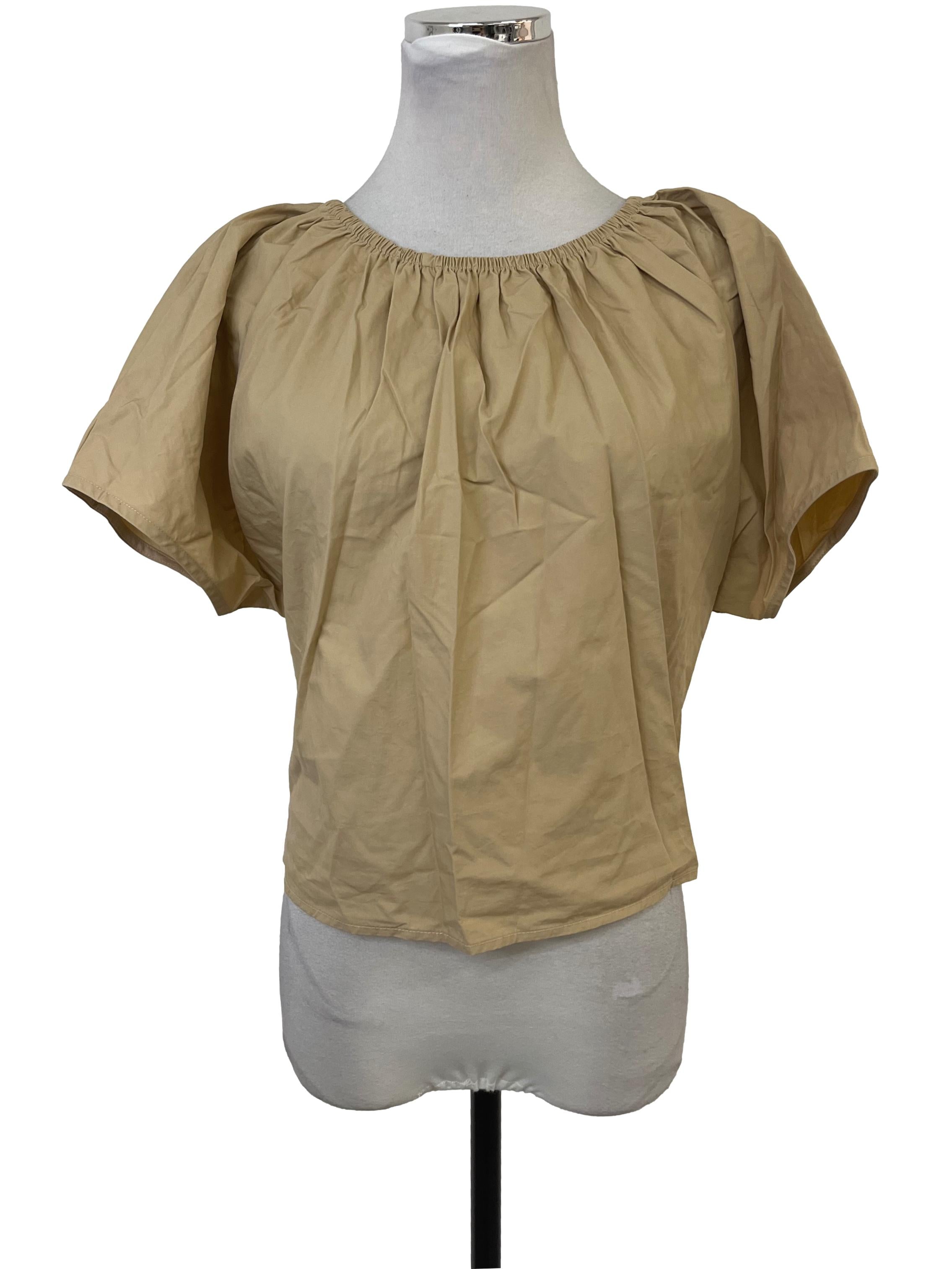 Peanut Brown Wide Neck Top OSN