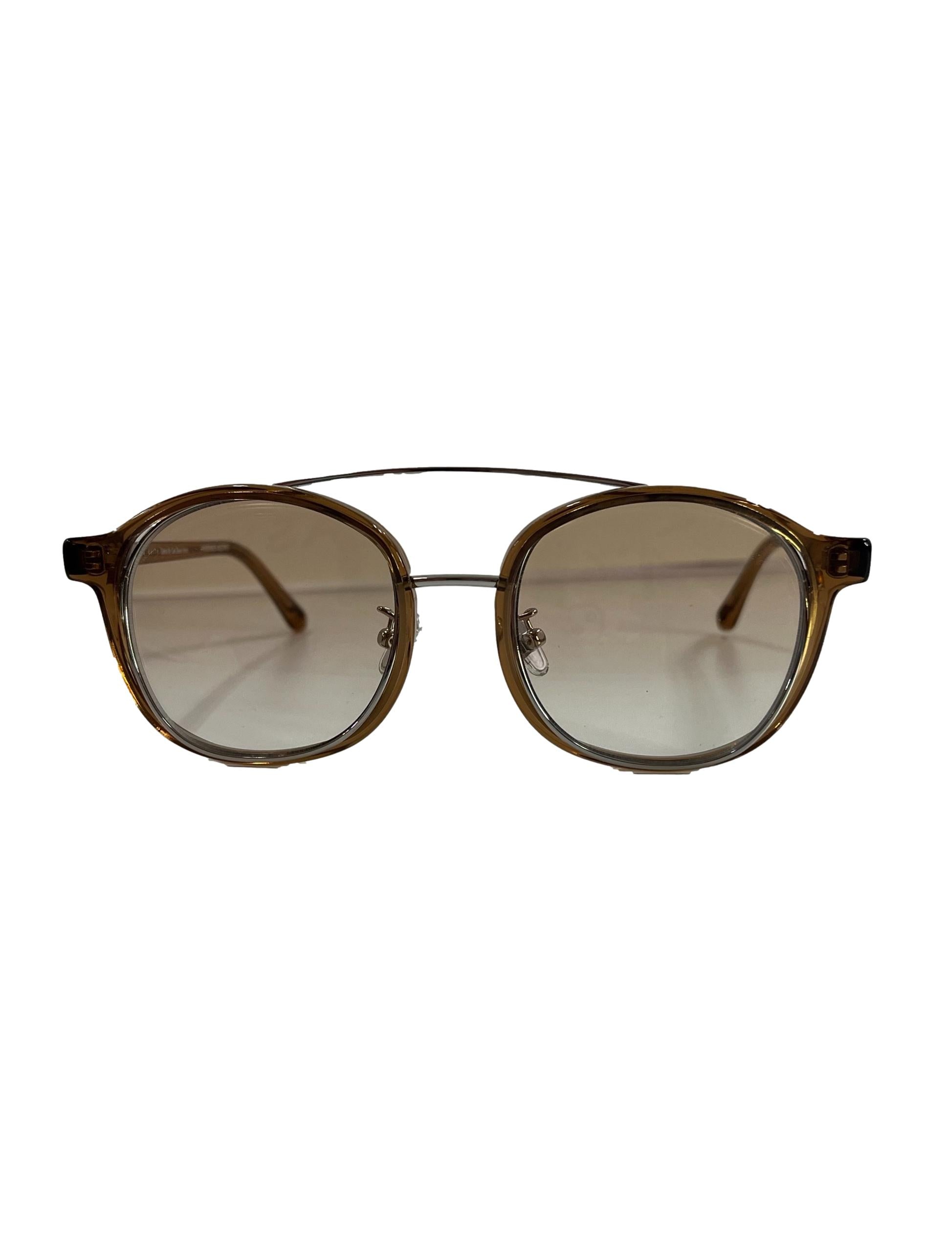 Clear Brown Aviator Sunglasses w/ Brown Bag Case