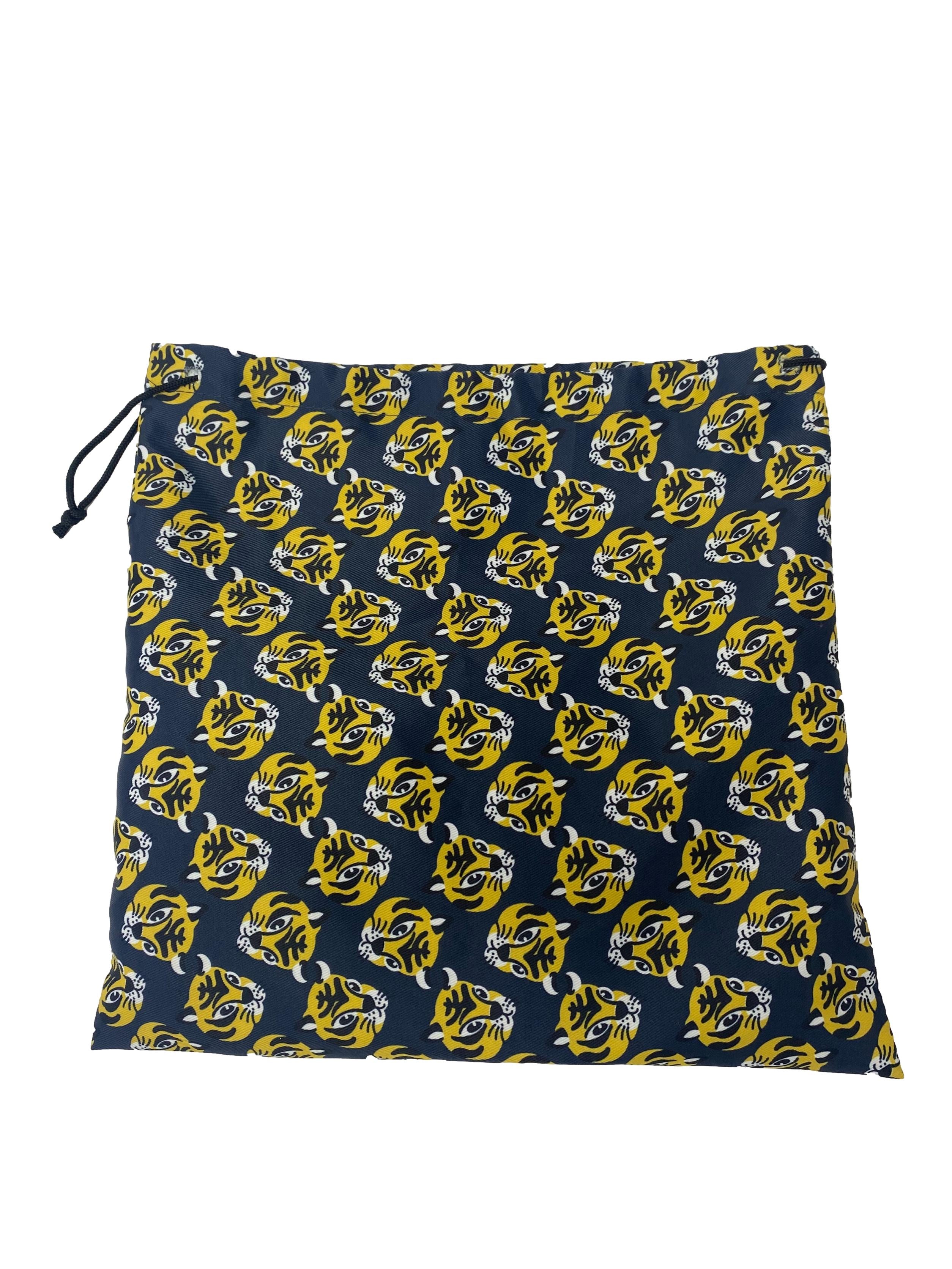 Navy Tiger Print Shoulder Bag