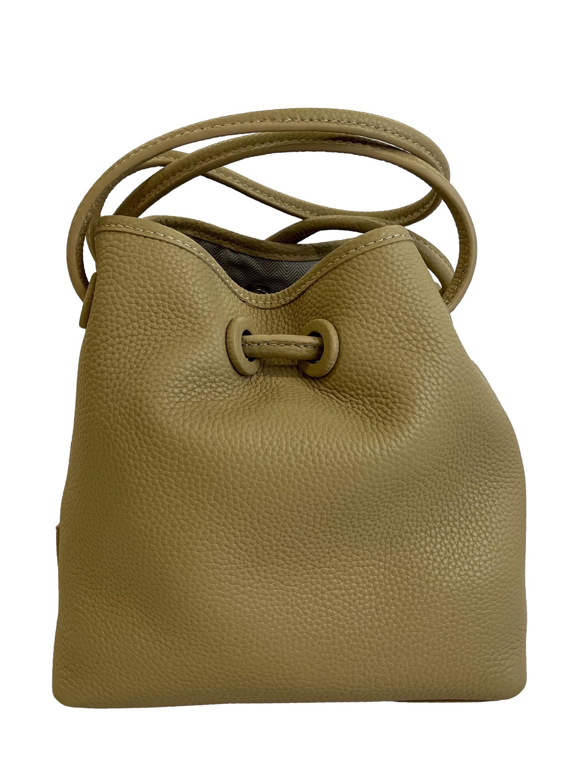 Almond Mini Bucket Knot Detail Drawstring Bag
