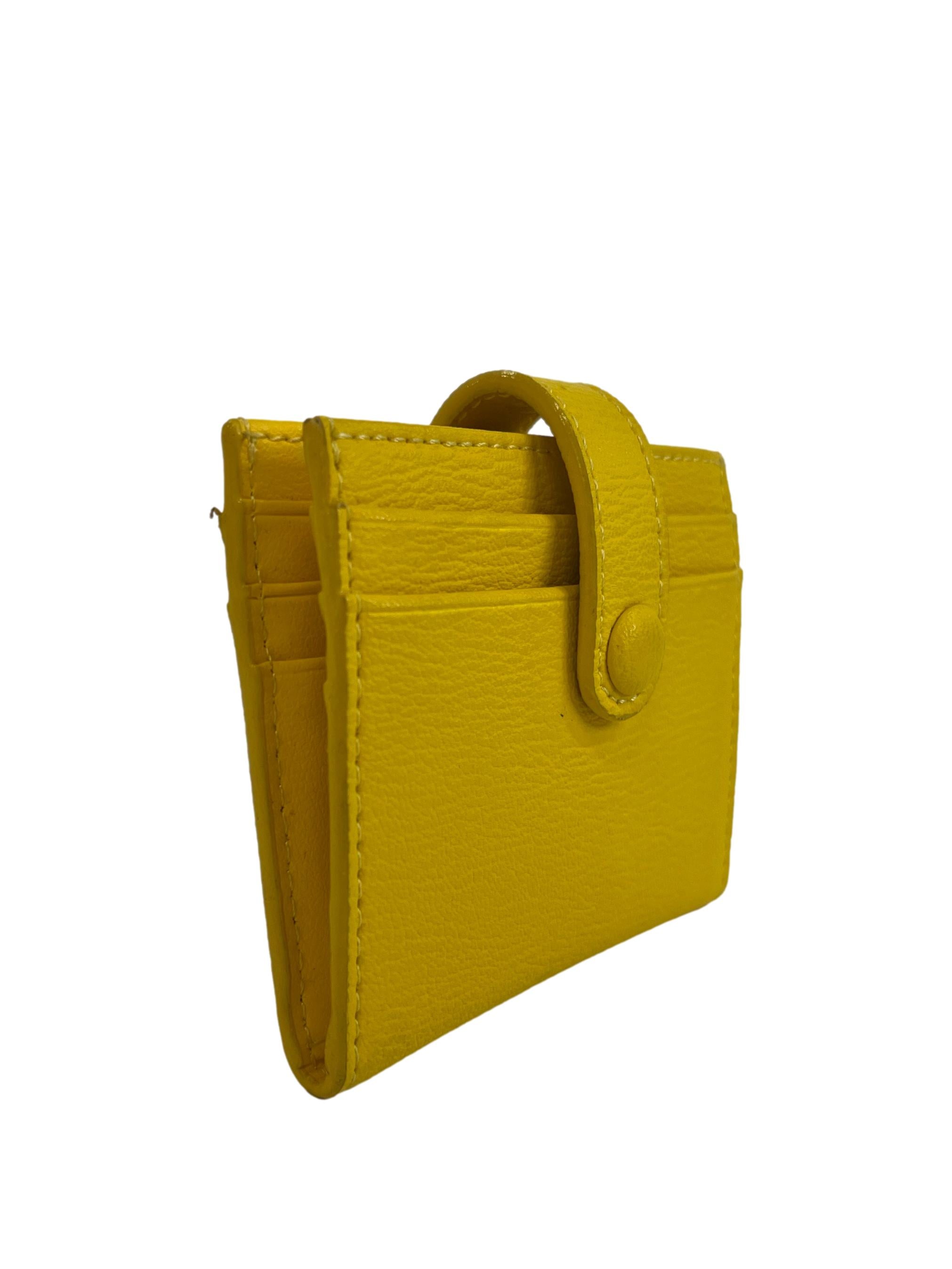 Canary Yellow Snap Button Card Holder