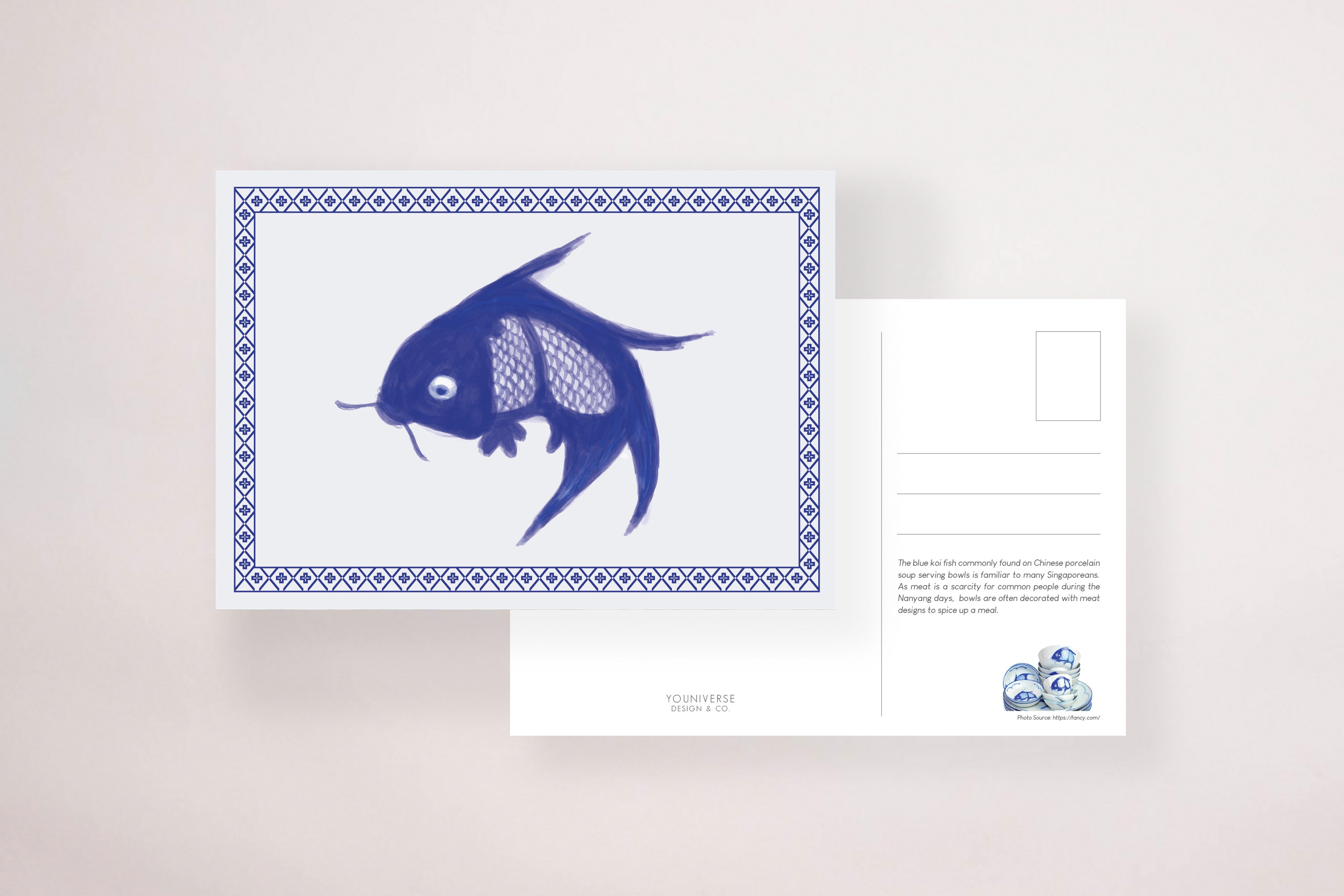 Koi Fish Bowl (Postcard) - LM