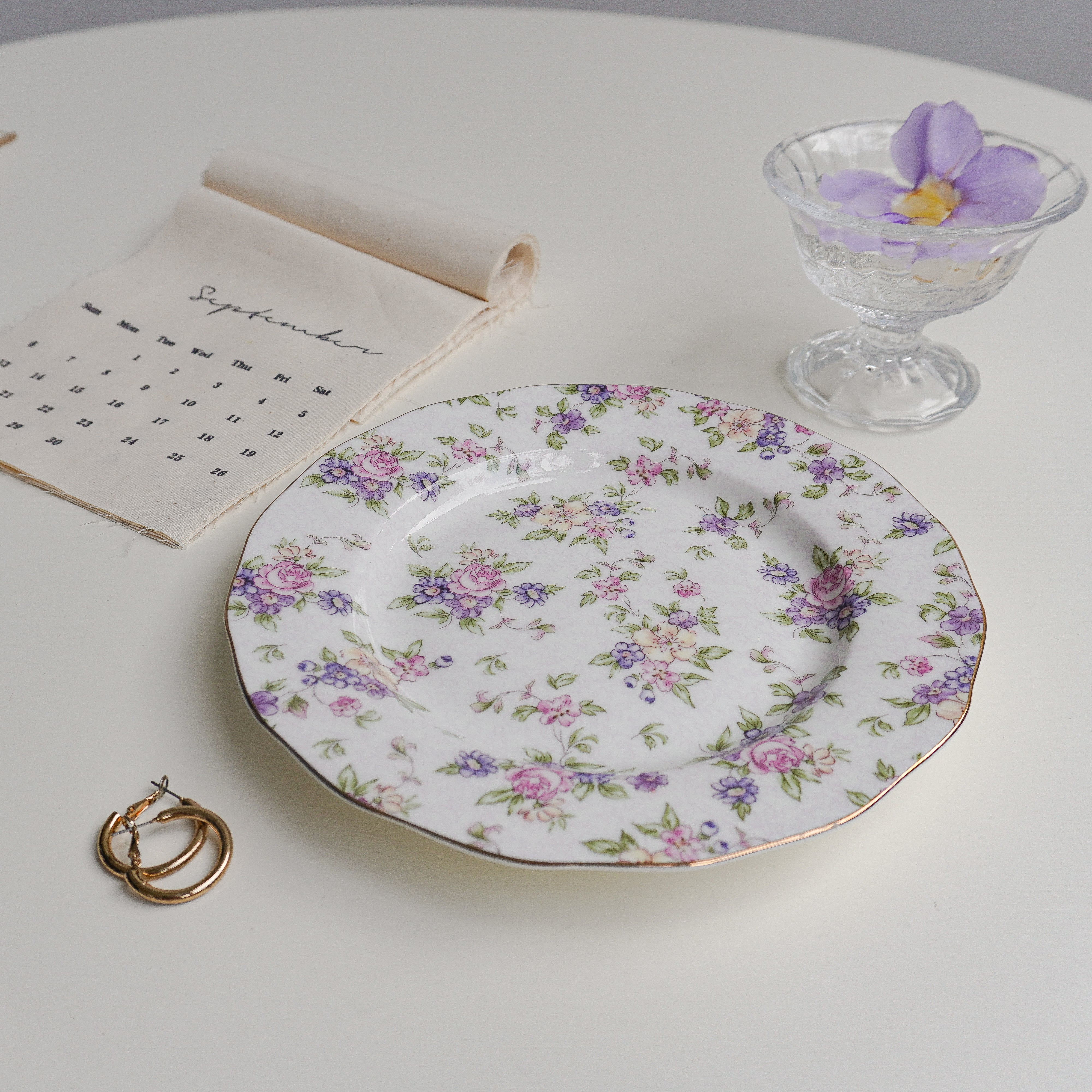 Lilac Floral Dessert Plate - LM