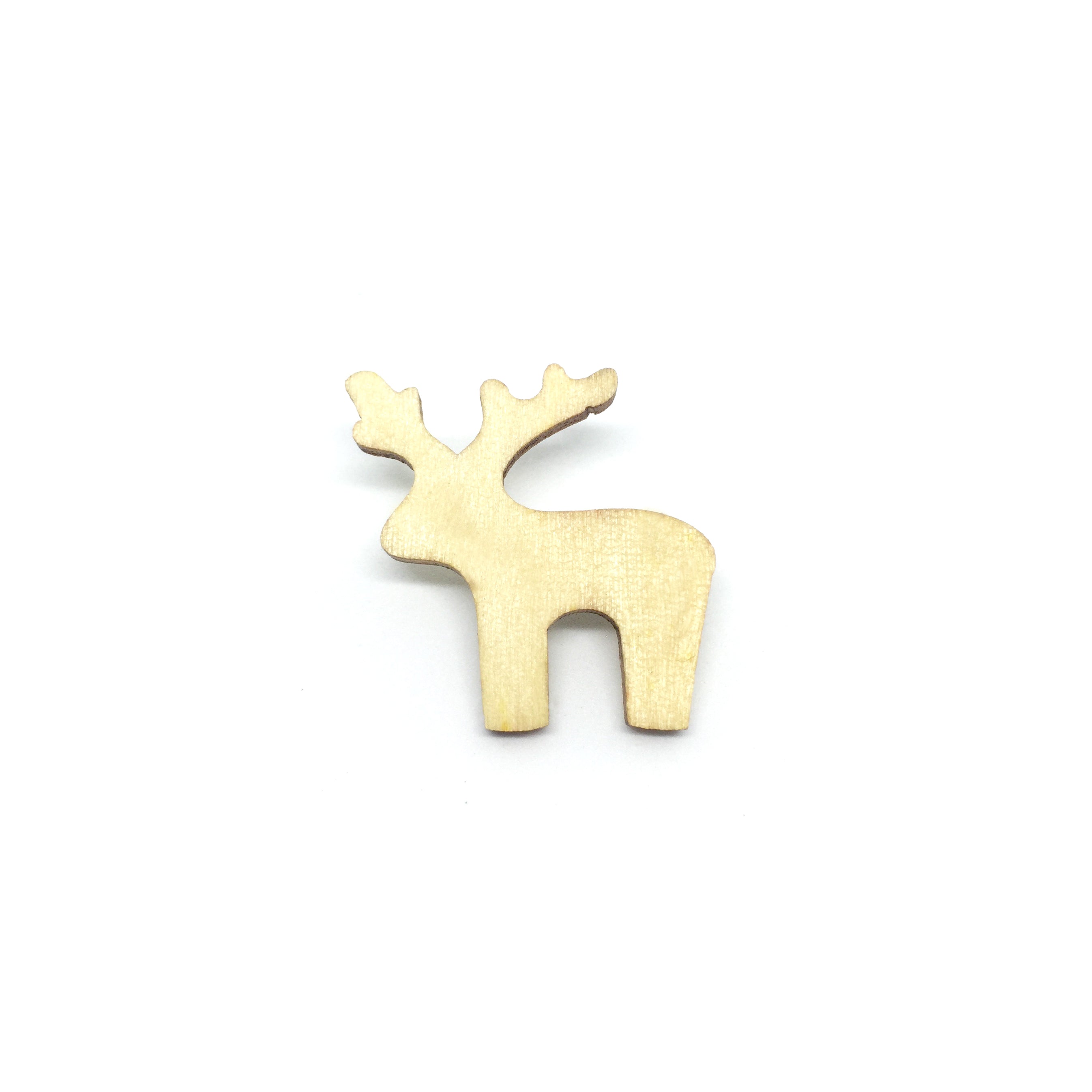Lovely Deer Wooden Brooch Pin - LM