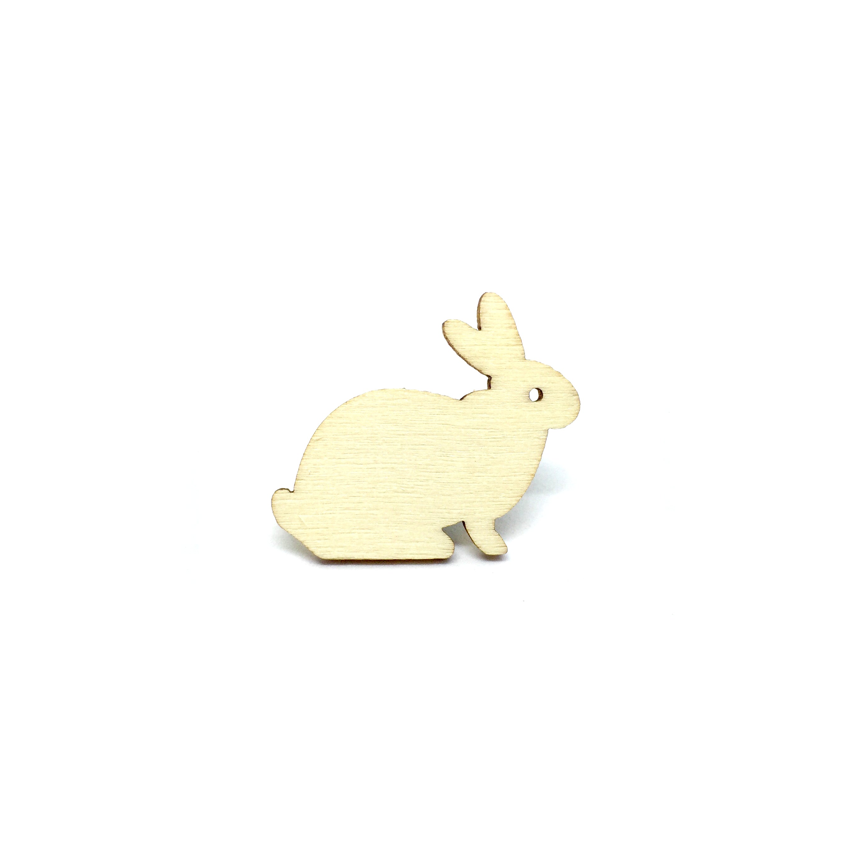 Lovely Rabbit Wooden Brooch Pin - LM