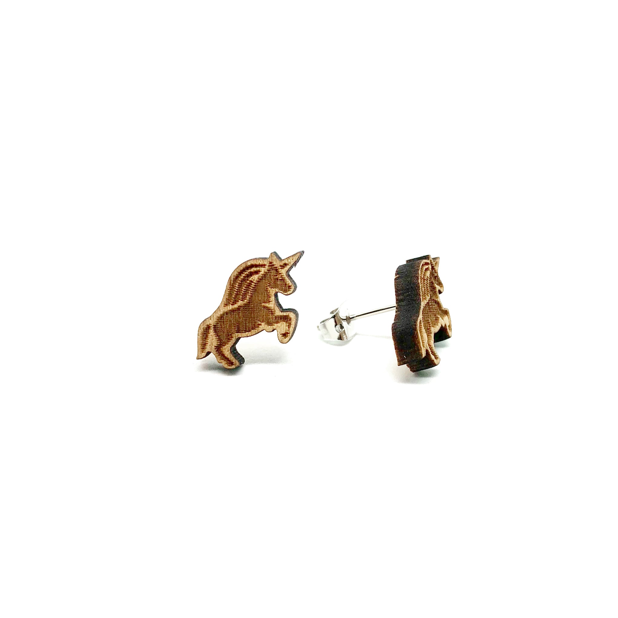 Magical Unicorn Laser Cut Wood Earrings - LM