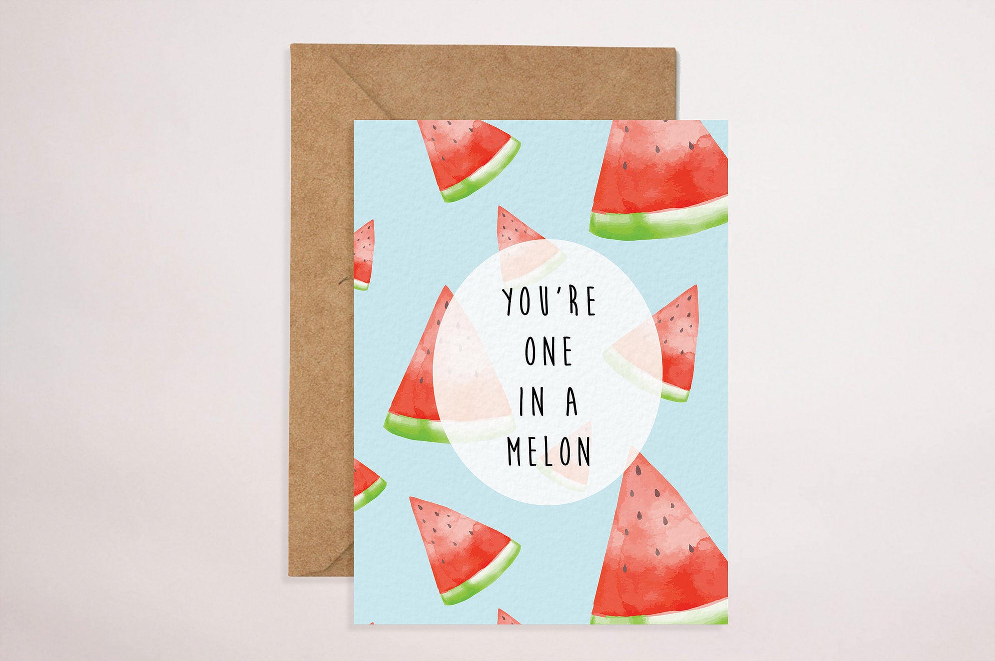 One In A Melon - Blue (Greeting Card) - LM