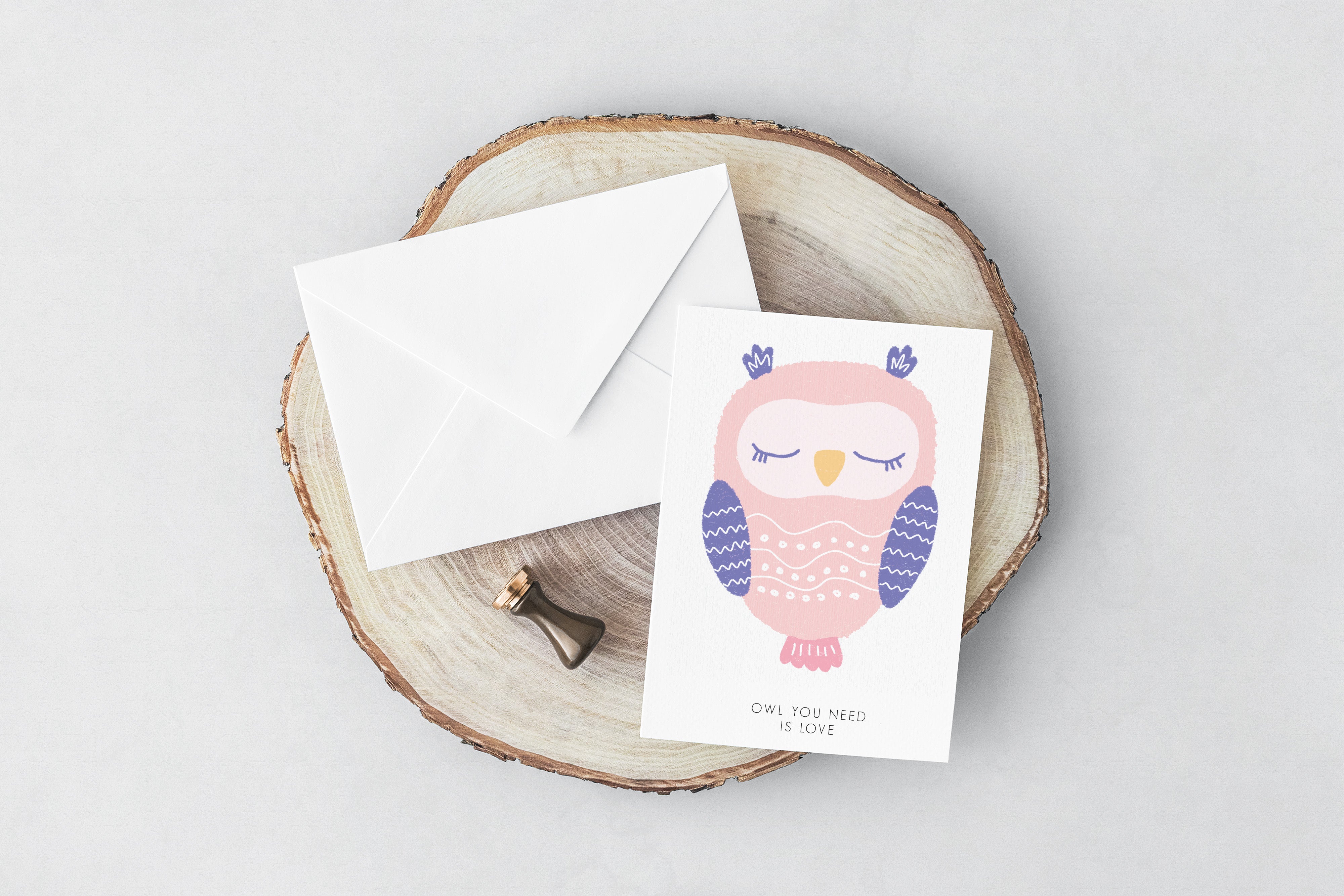 Owl - Love (Greeting Card) - LM