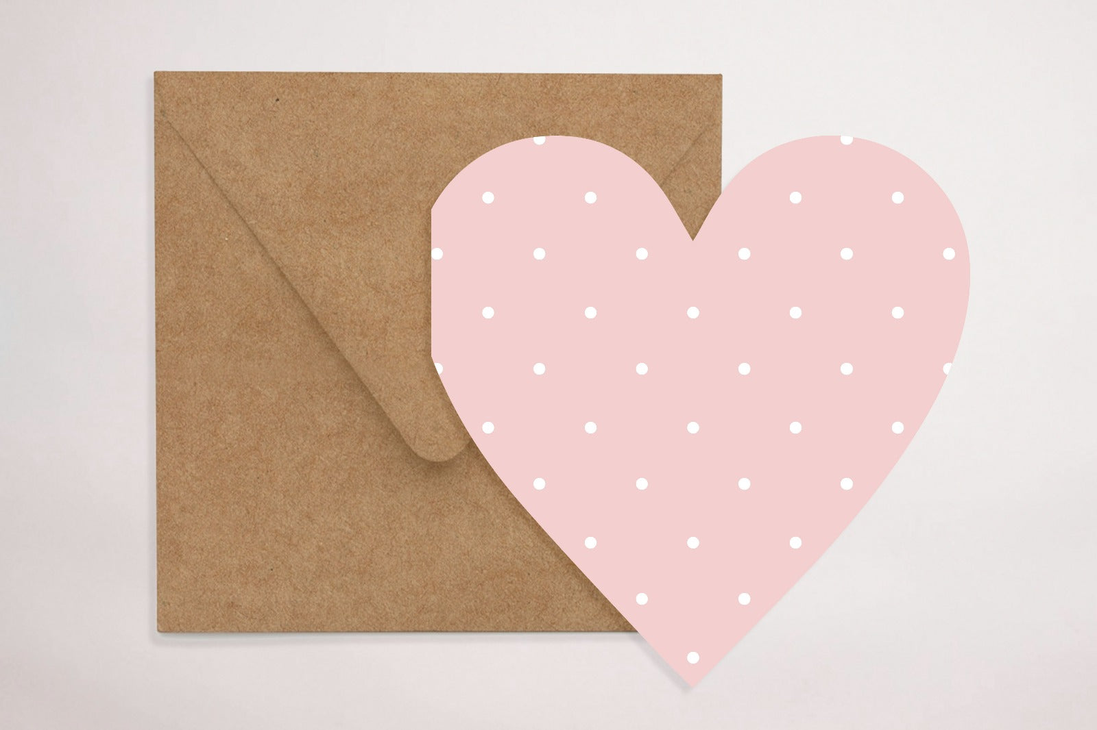 Pink Loveheart (Greeting Card) - LM