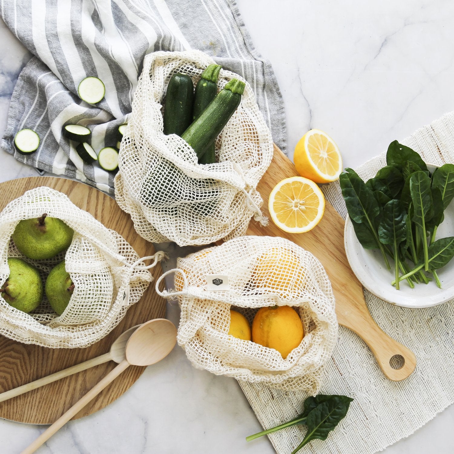 Organic Cotton Produce Bags - LM