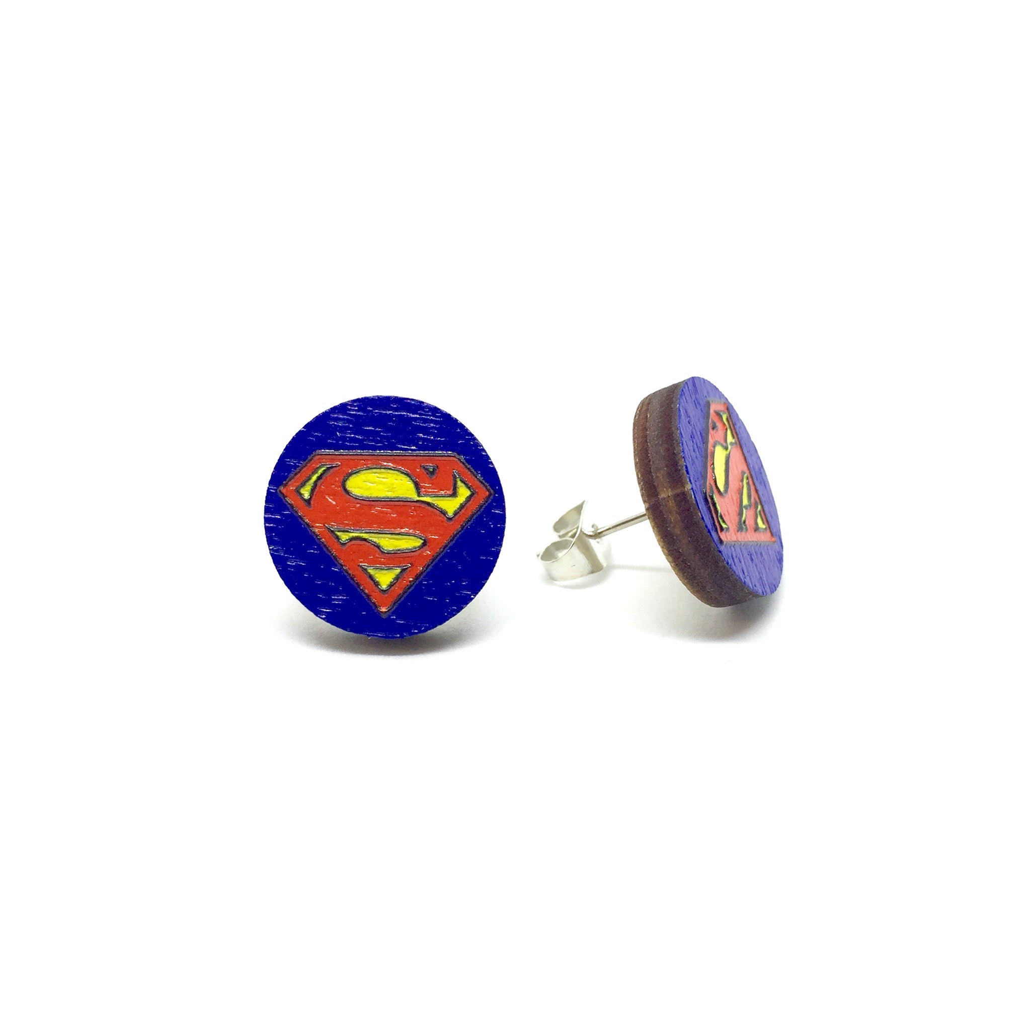 Superman Wooden Earrings