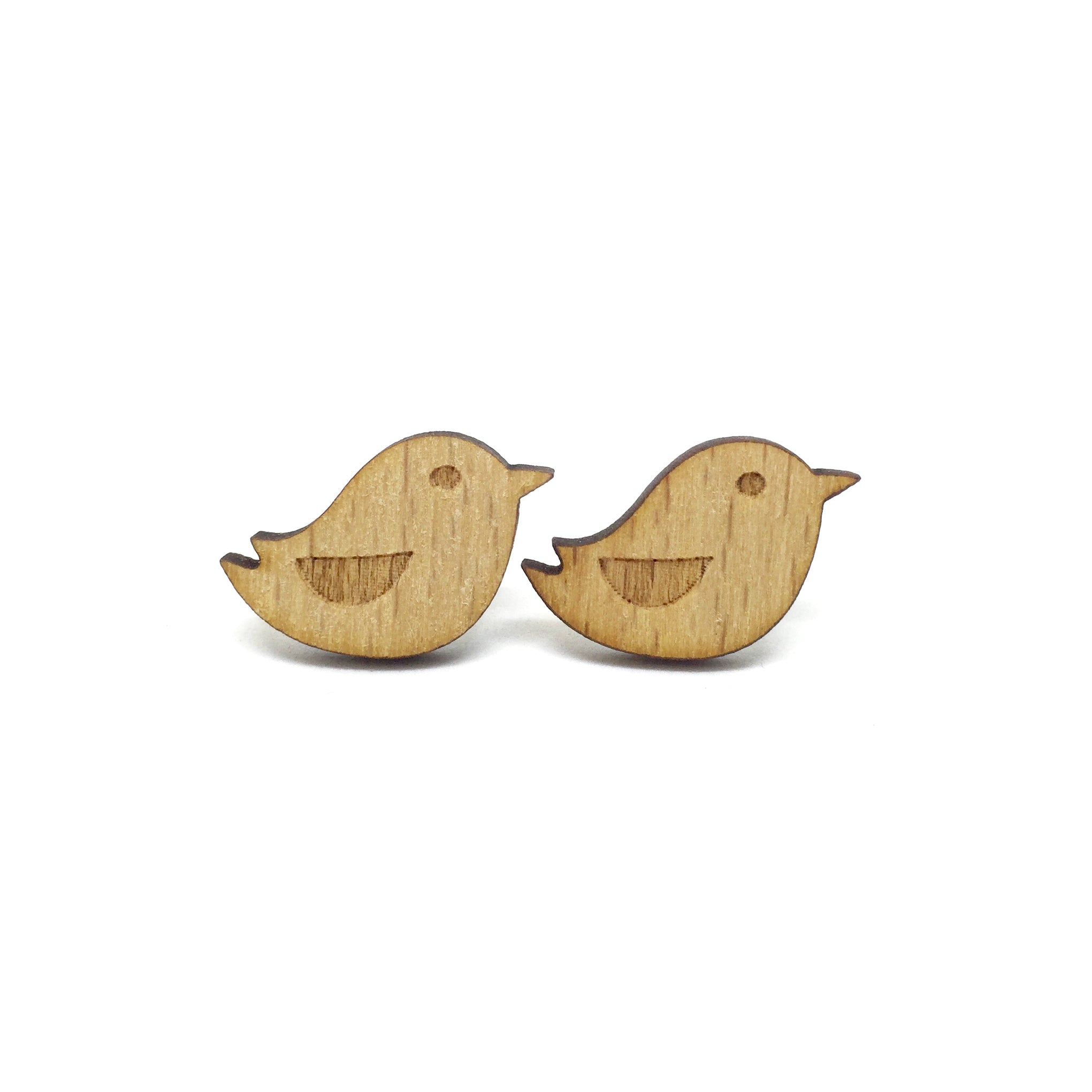 Sweet Little Bird Laser Cut Wood Earrings