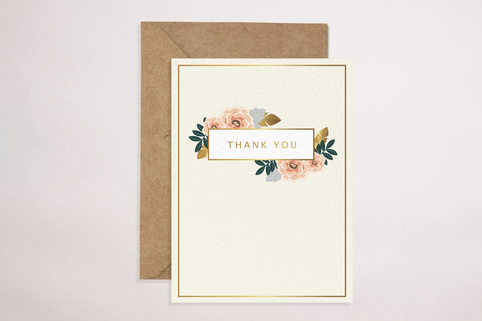 Thank You - Cream Floral (Greeting Card)