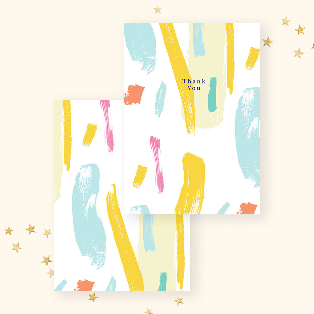 Thank You - White Abstract (Greeting Card)