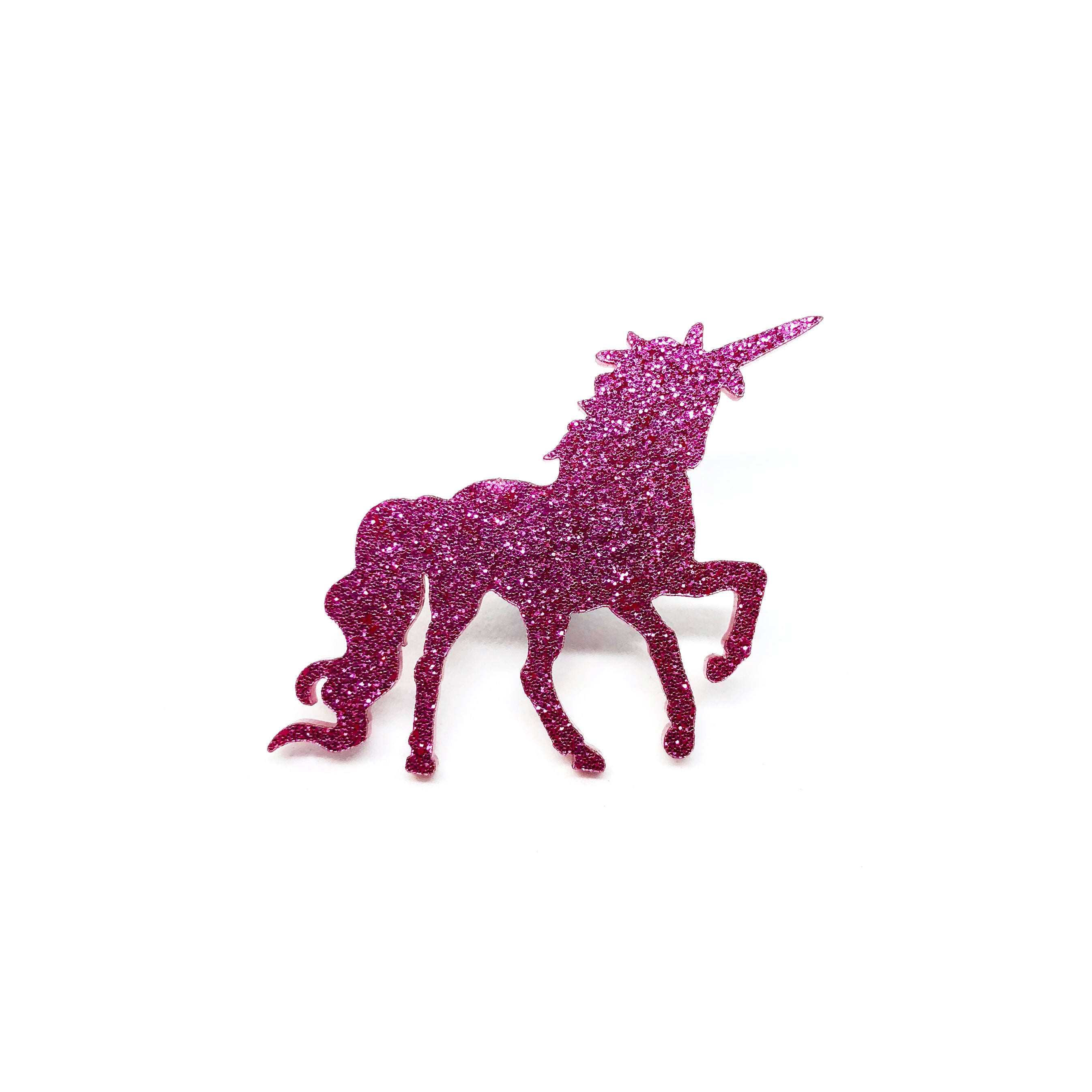 Unicorn Laser Cut Acrylic Brooch Pin - Pink